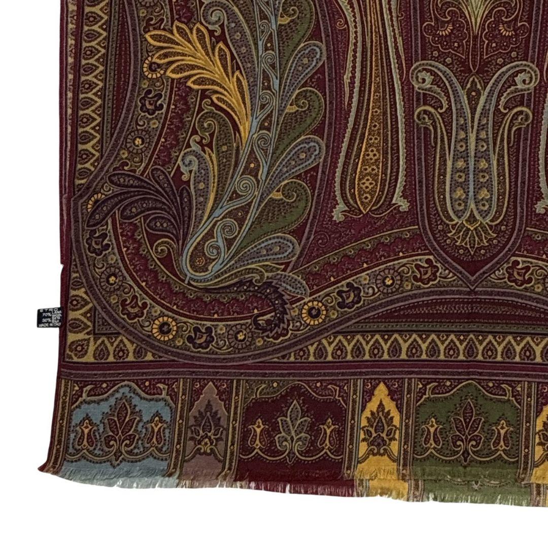 【極美品】ETRO エトロ シルク混 イタリア 超大判ストール スカーフ