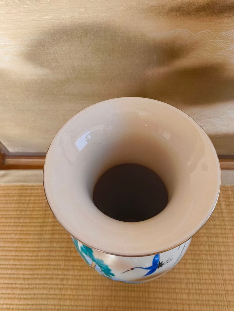 九谷焼 花瓶 壺 七福神 金彩