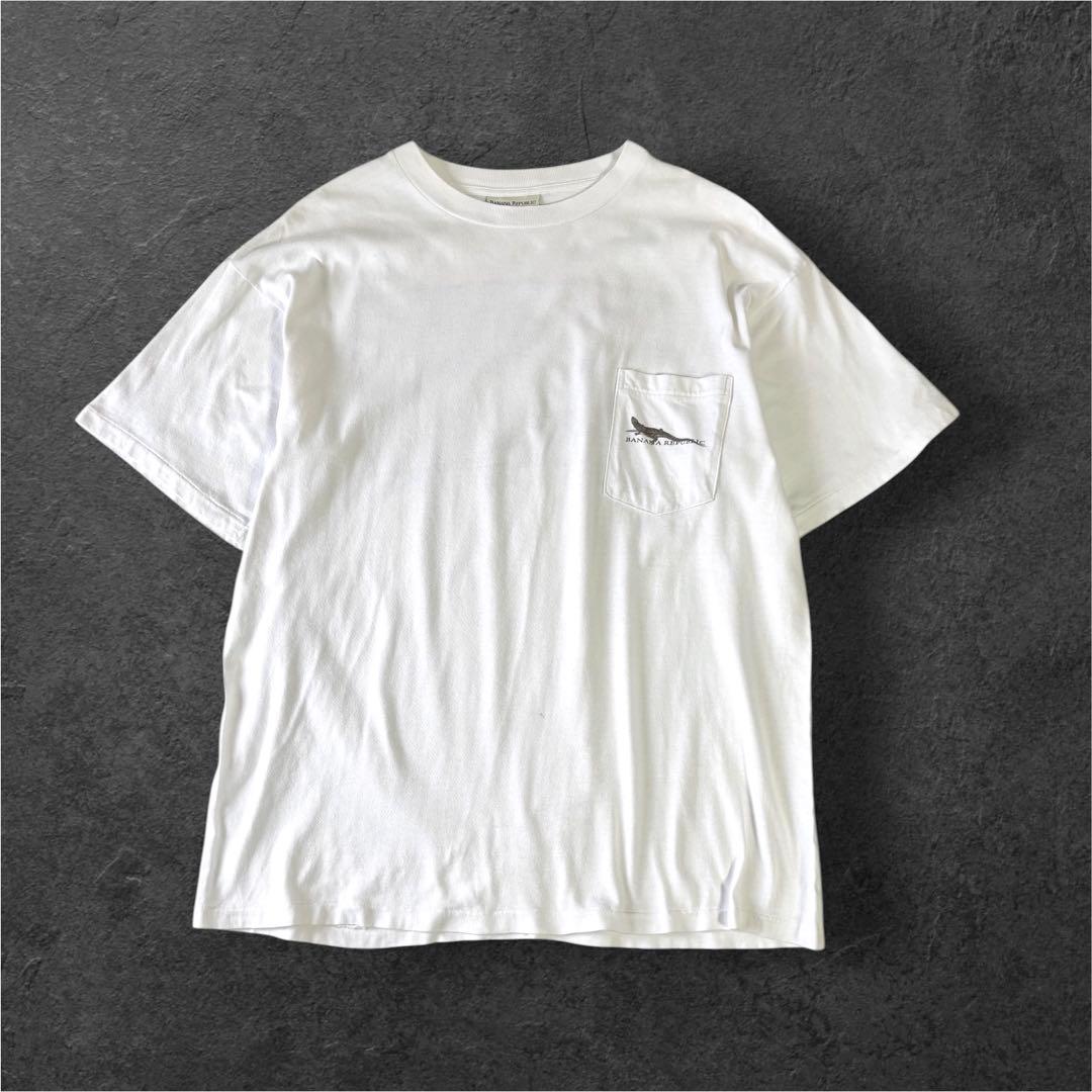 90sUSA製ビンテージBANANAREPUBLIC Tシャツ トカゲ バナリパ