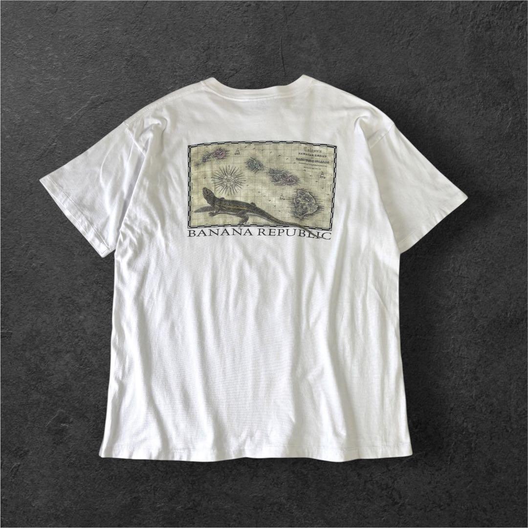90sUSA製ビンテージBANANAREPUBLIC Tシャツ トカゲ バナリパ