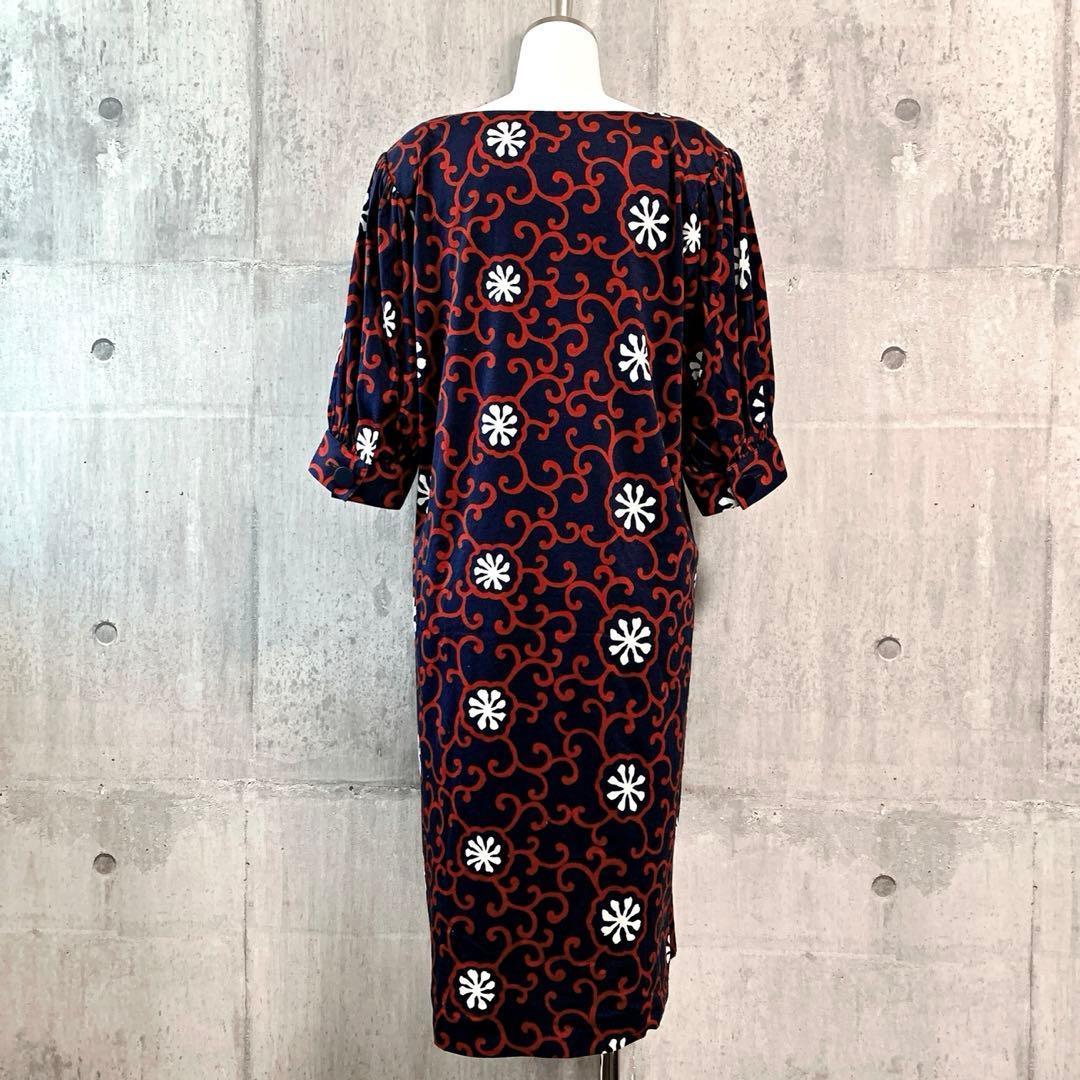 【希少】イヴサンローラン 唐草パフスリーブドレス M