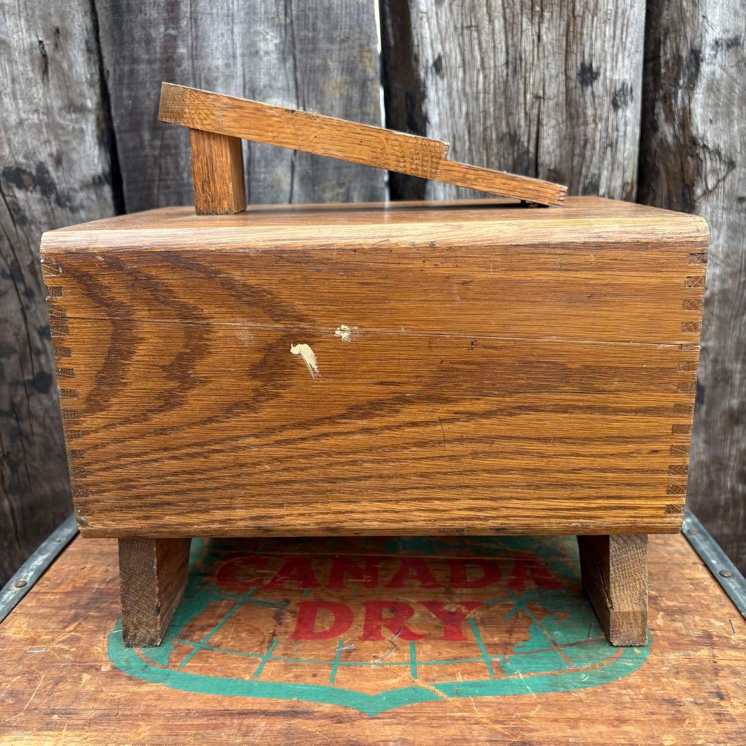 【USA Vintage】 KIWI シューシャインボックス 靴磨き 木箱