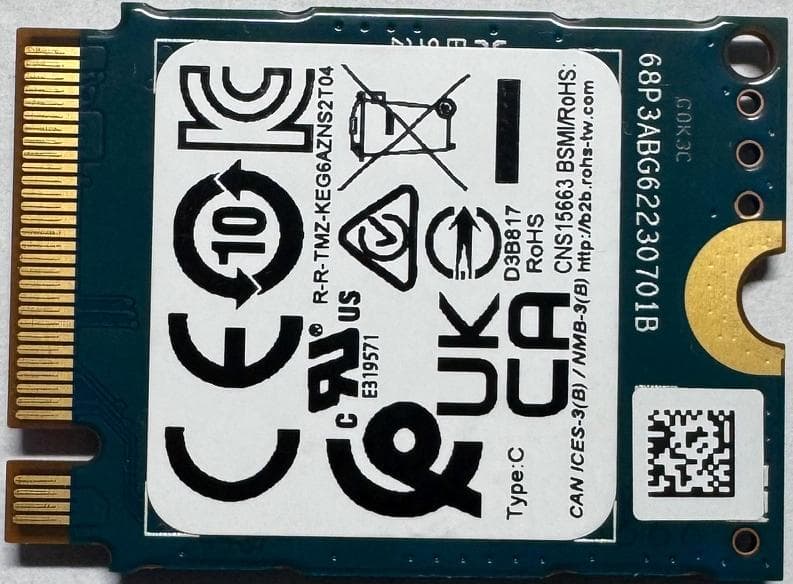 【未使用】① DELL 512GB SSD（ KIOXIA ）2230 Gen4