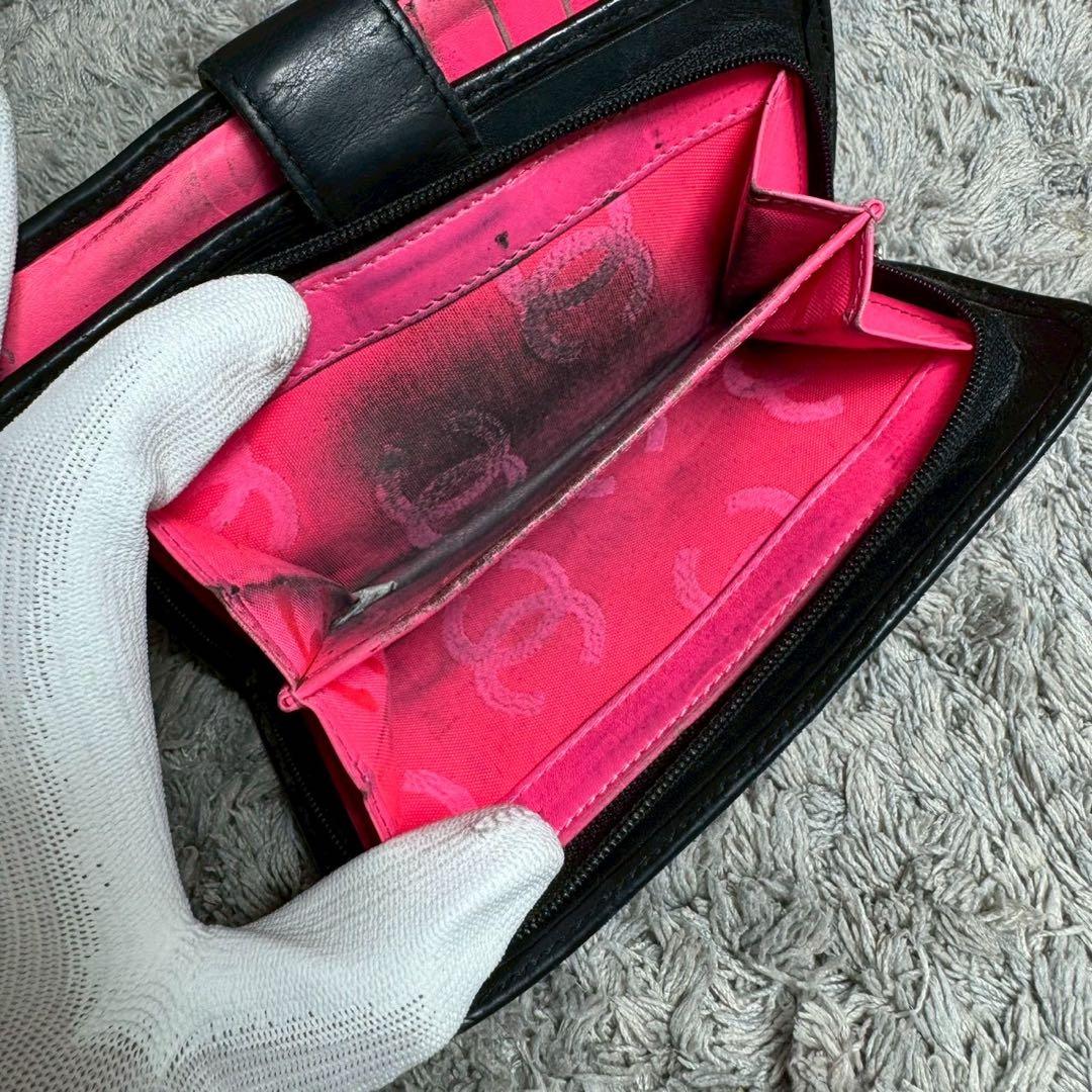 ※状態考慮※CHANEL シャネル 二つ折り財布 ココマーク レザー