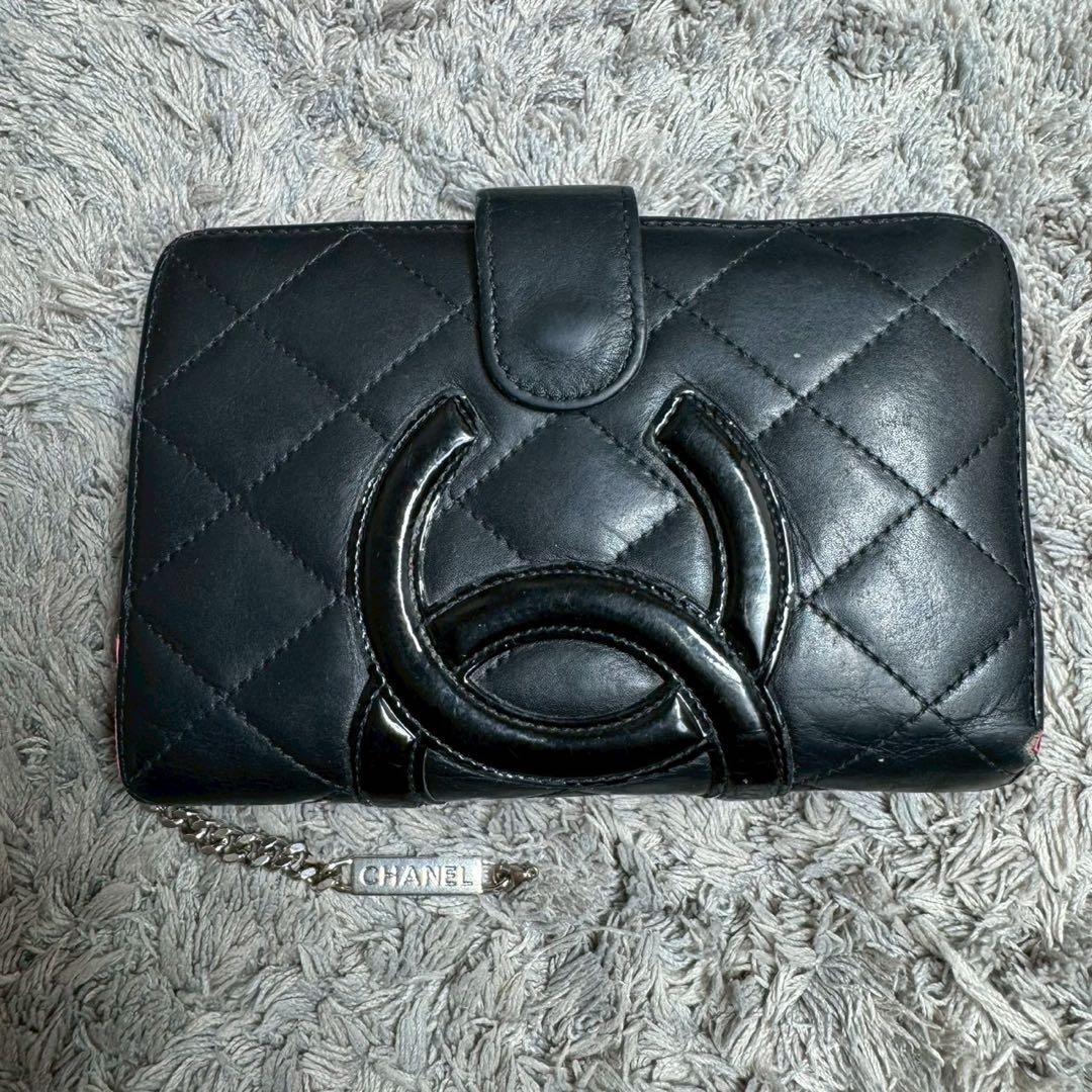 ※状態考慮※CHANEL シャネル 二つ折り財布 ココマーク レザー