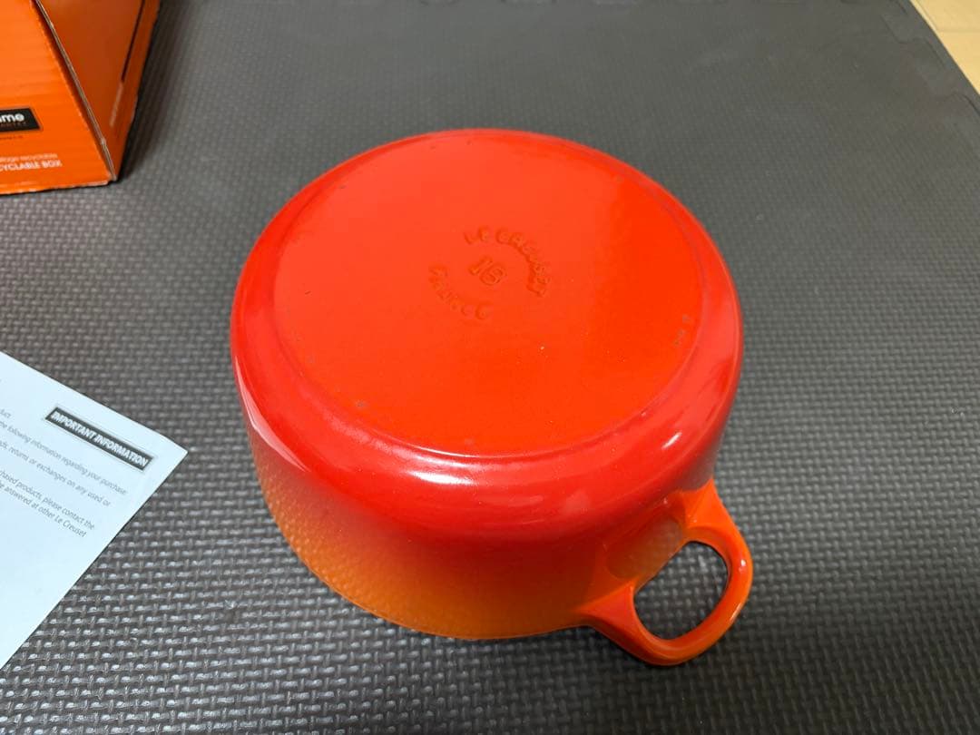 L*y様 LE CREUSET オレンジホーロー鍋 18cm