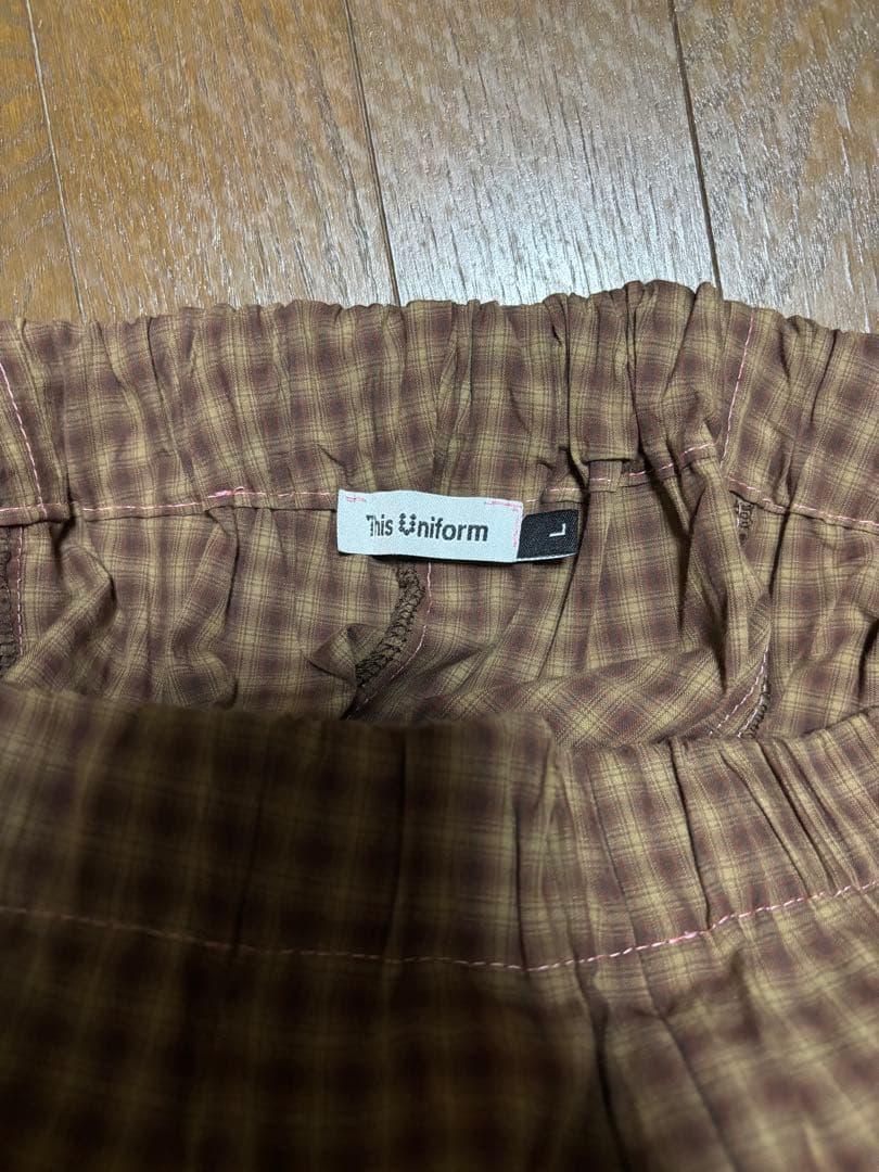 this uniform チェックパンツ