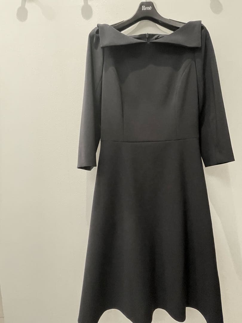 【試着のみ】Rene ルネ　長袖ワンピース　ネイビー　34 フォクシー