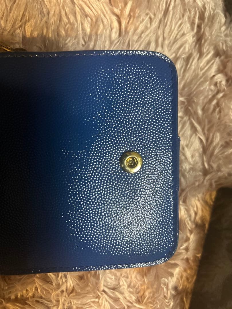 Yves Saint Laurent 二つ折り財布 青