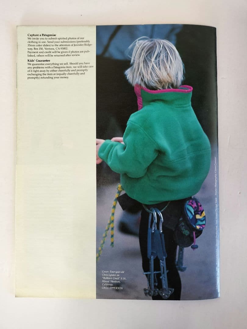 Patagonia パタゴニア 1989年春 こども カタログ　英語版