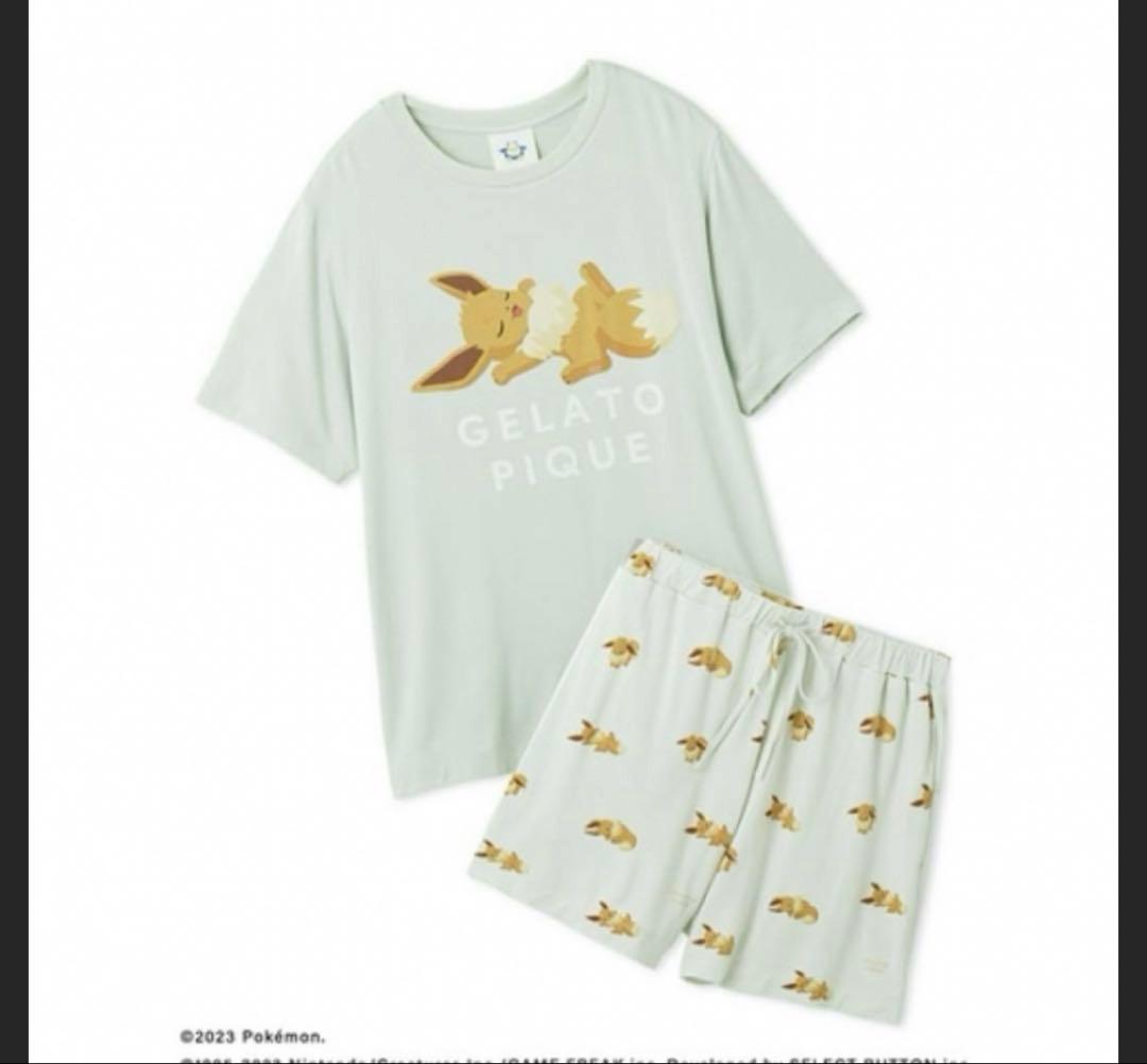 ジェラピケ　イーブイ　接触冷感プリントTシャツ＆ハーフパンツセット　新品未開封品