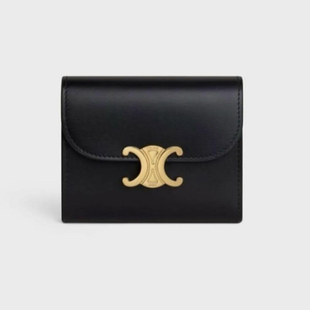 美品 CELINE セリーヌ 三つ折財布 ブラック