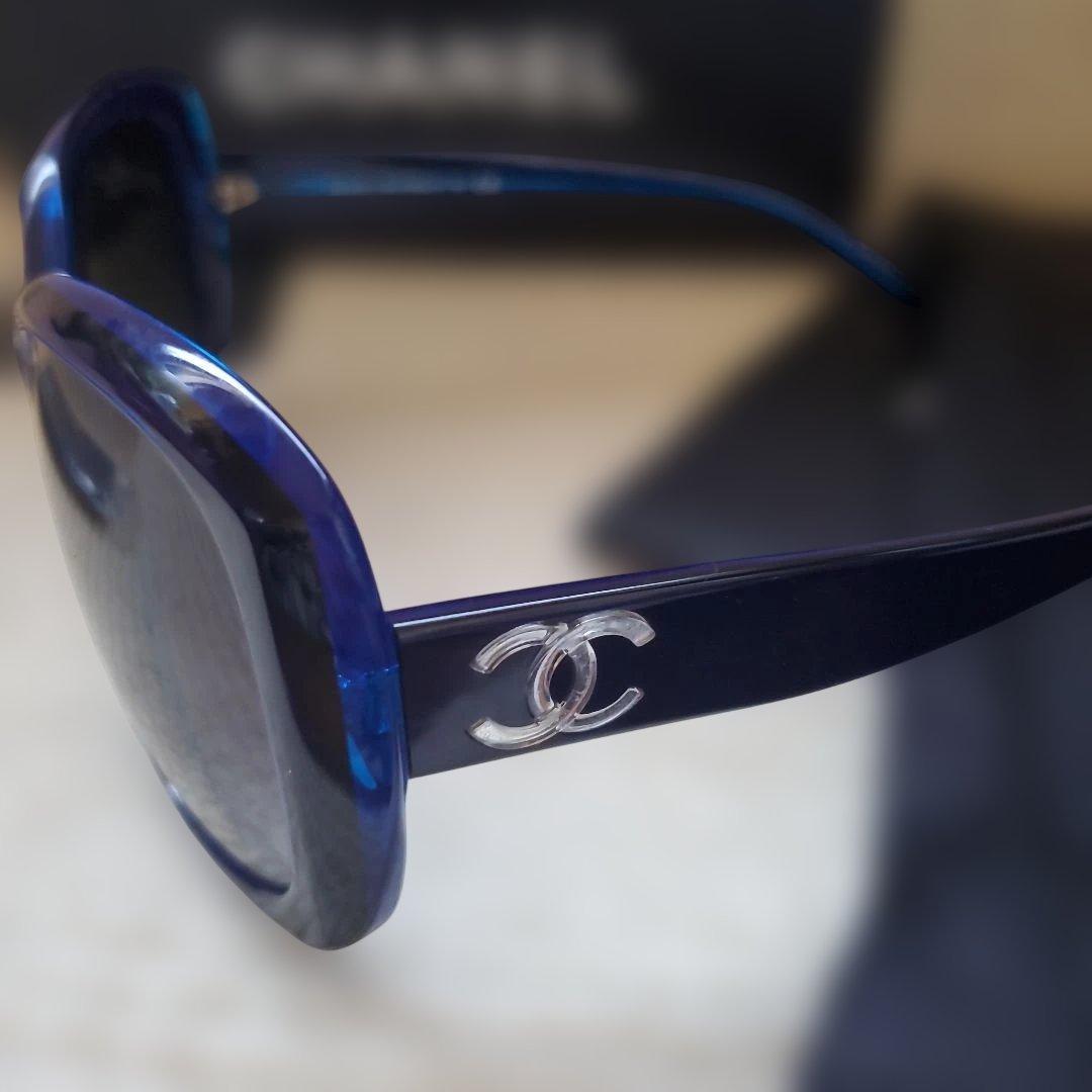 ☆未使用☆CHANEL☆ココマーク。 サングラス☆全付属品揃い☆ブルー☆