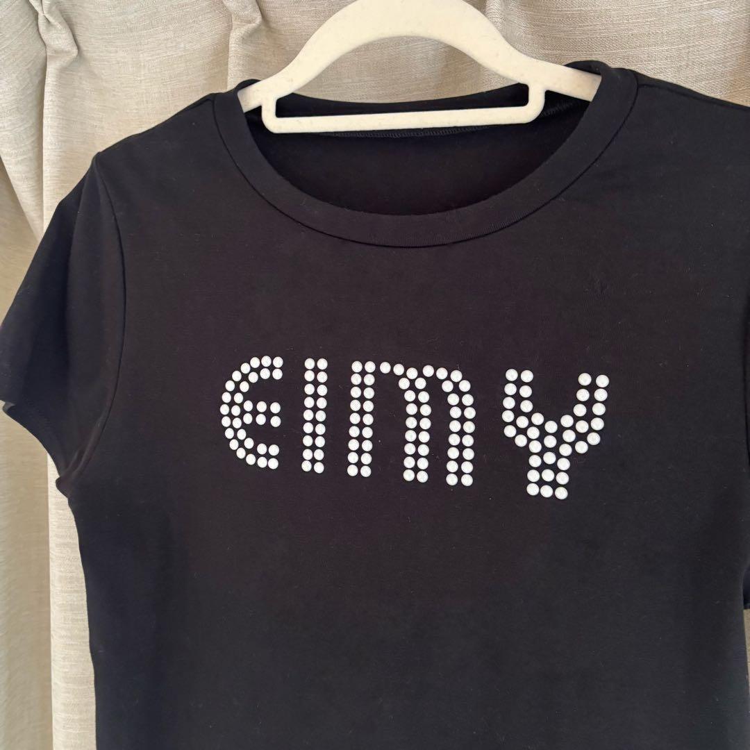 eimy istoire パールロゴTシャツ ブラック