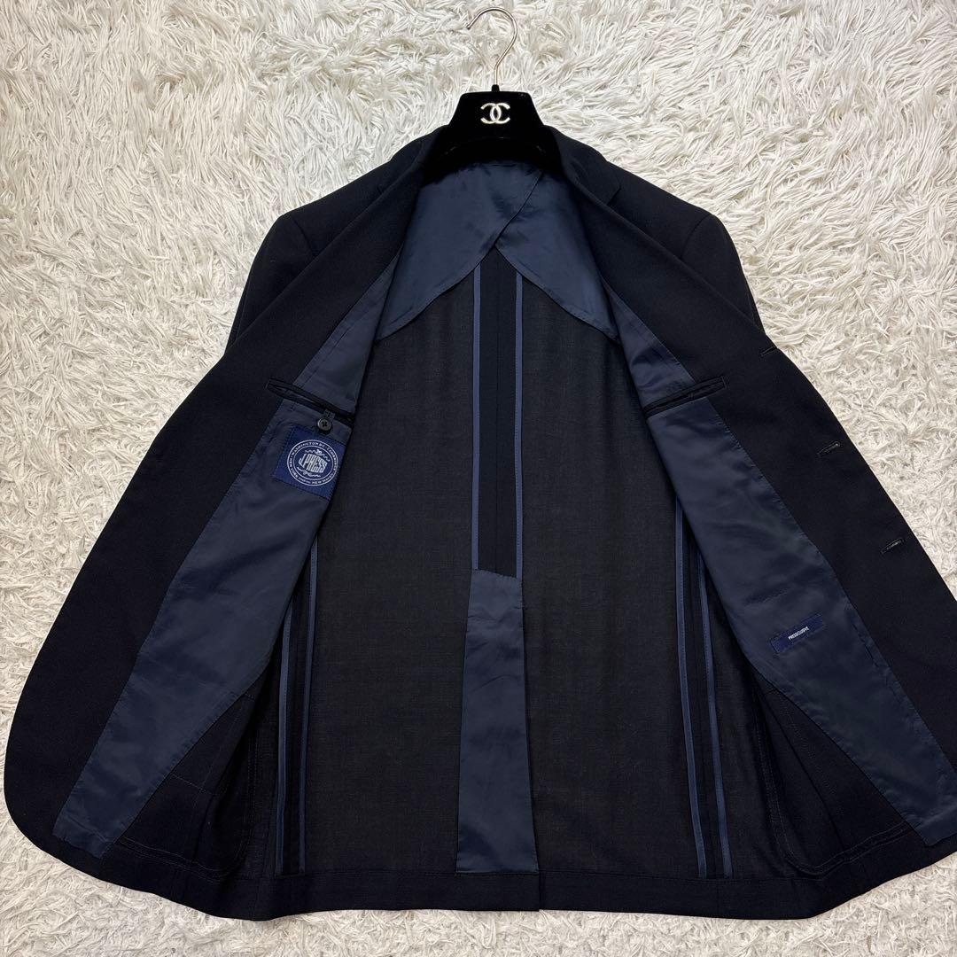 美品☆【ジェイプレス】PRESSCLUSIVE 紺ブレ　銀ボタン　鹿の子　A6