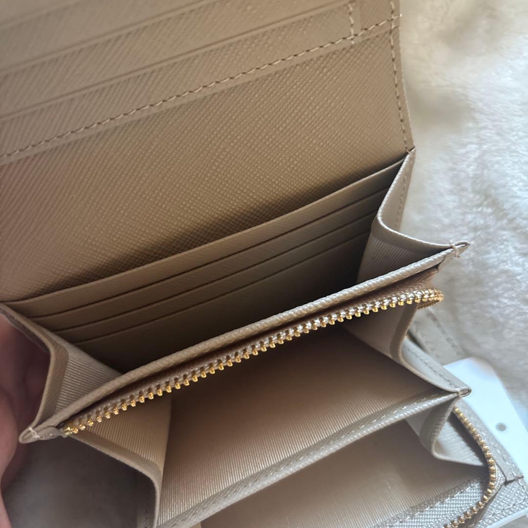 agnès b. 三つ折り財布 ベージュ