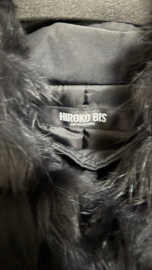 HIROKO BIS ヒロコビス ファーベスト付 コート 15AB 大きいサイズ