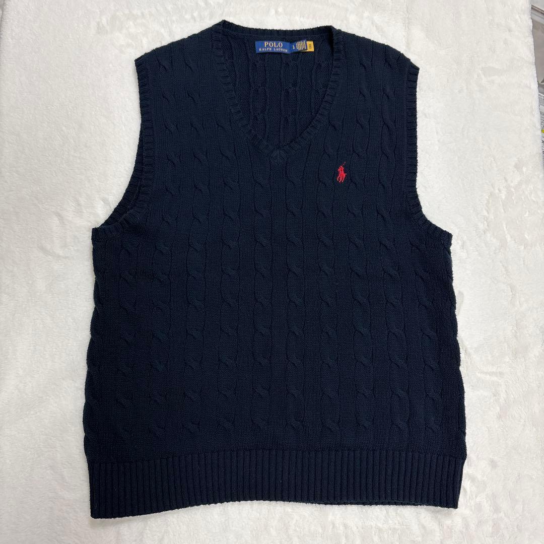POLO Rlaph Lauren ケーブルニット ベストLG