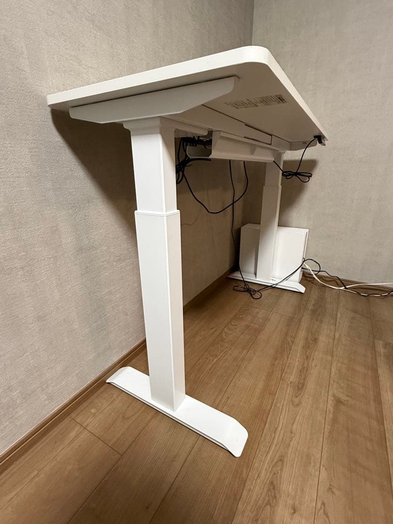 電動式ホワイトパソコンデスク 120cm幅