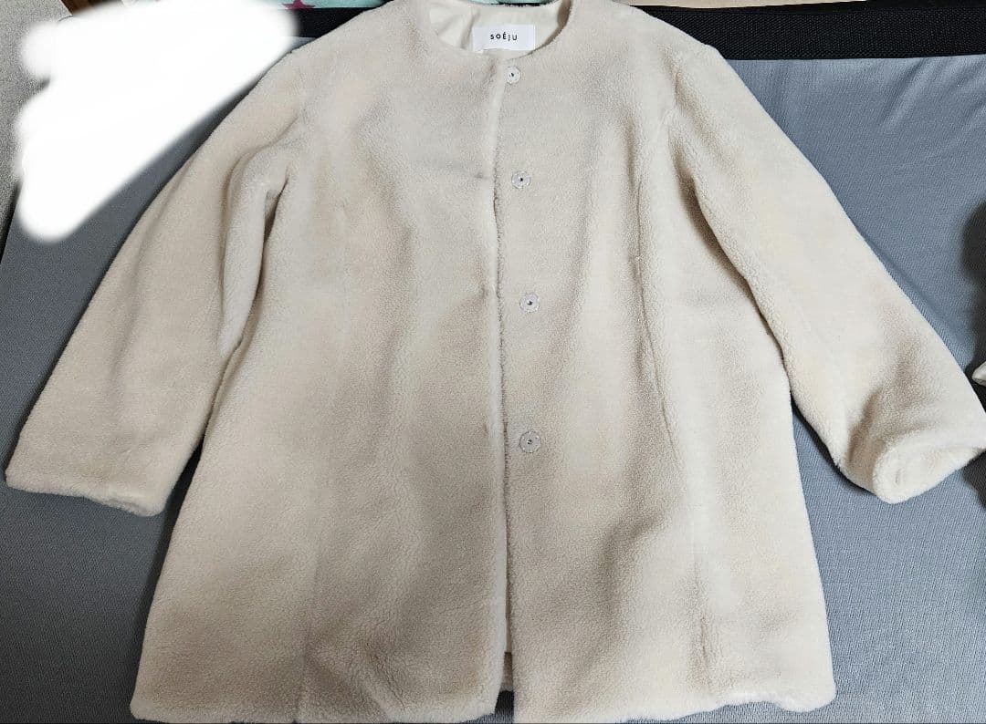 SOÉJU ソージュ wool ウール ホワイト ボアコート オフホワイト
