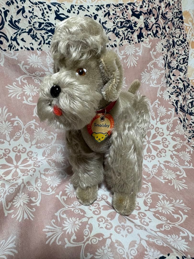 シュタイフ　犬　プードルのスノビー　テディベア　ビスクドール　ジュモー