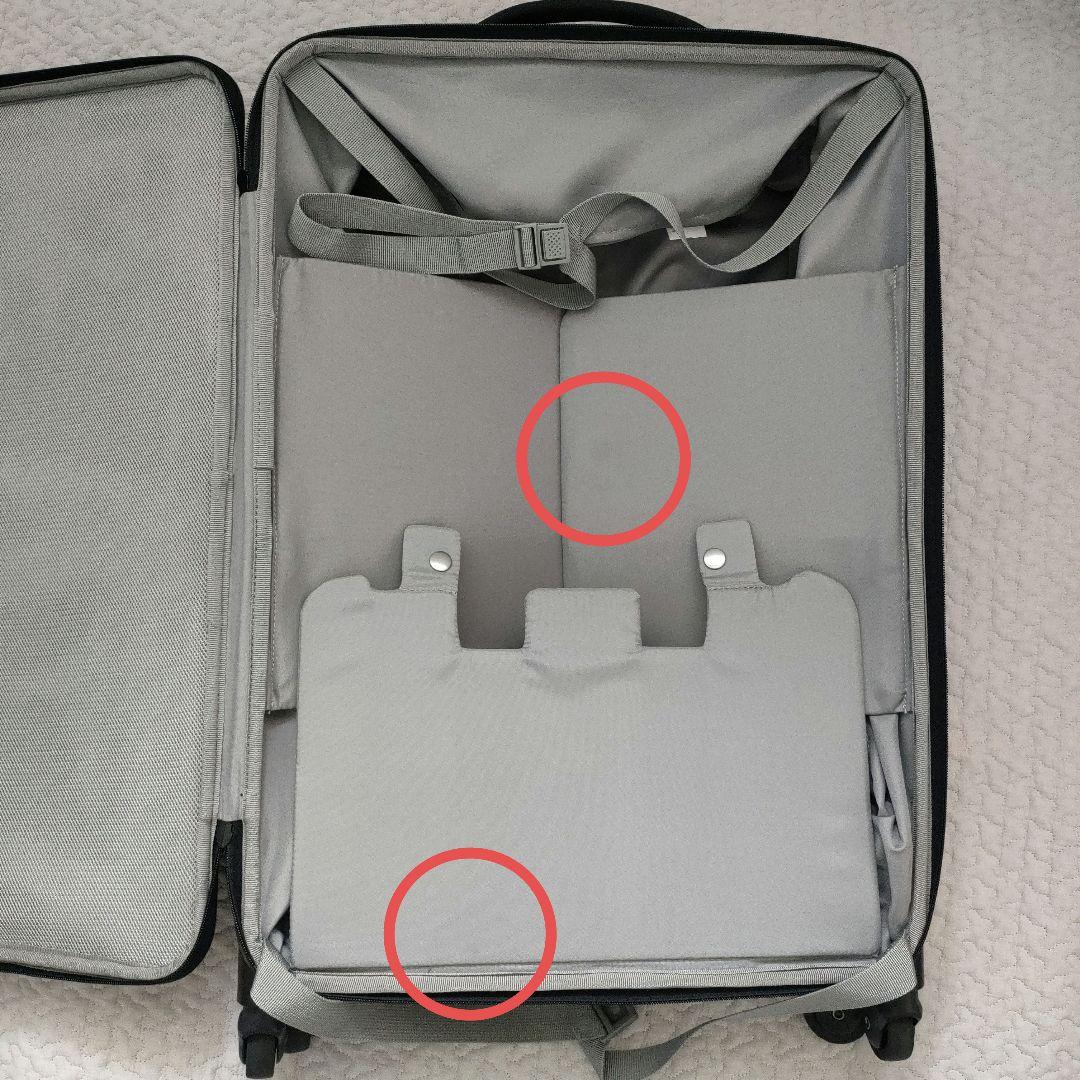 無印良品　半分の厚みで収納できるソフトキャリーケース　スーツケース　63Ｌ　黒
