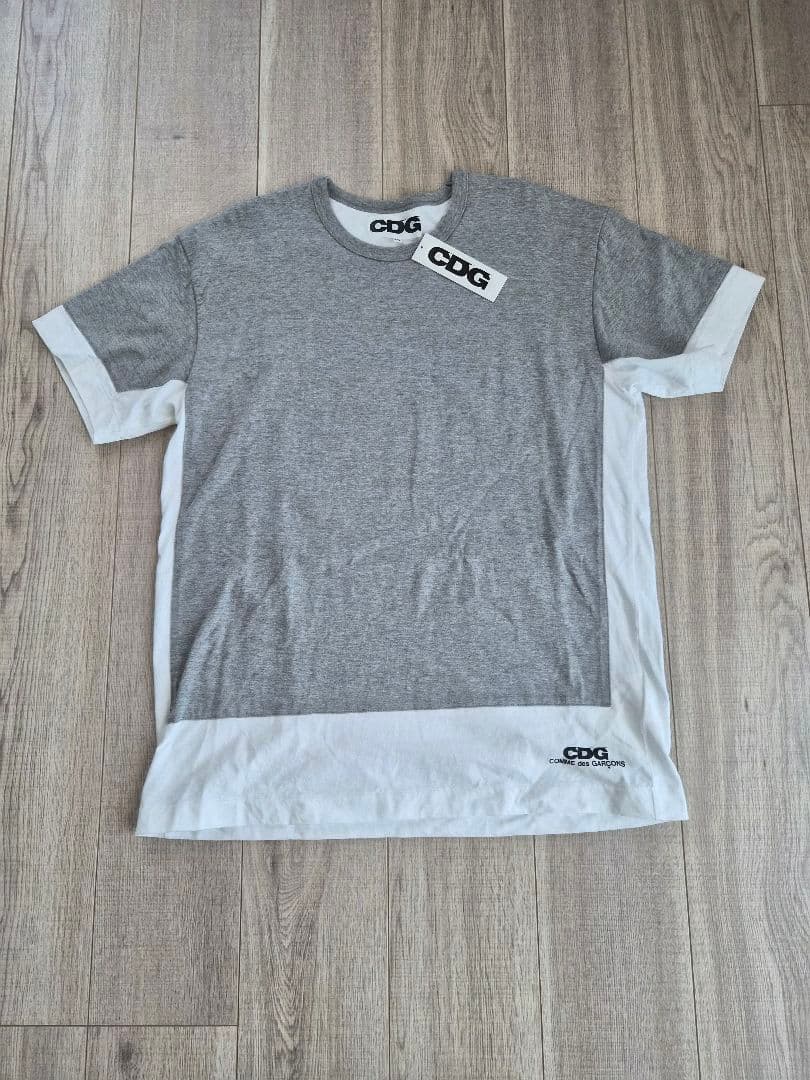 コムデギャルソン　CDG カットソー　XXL グレー/ホワイト