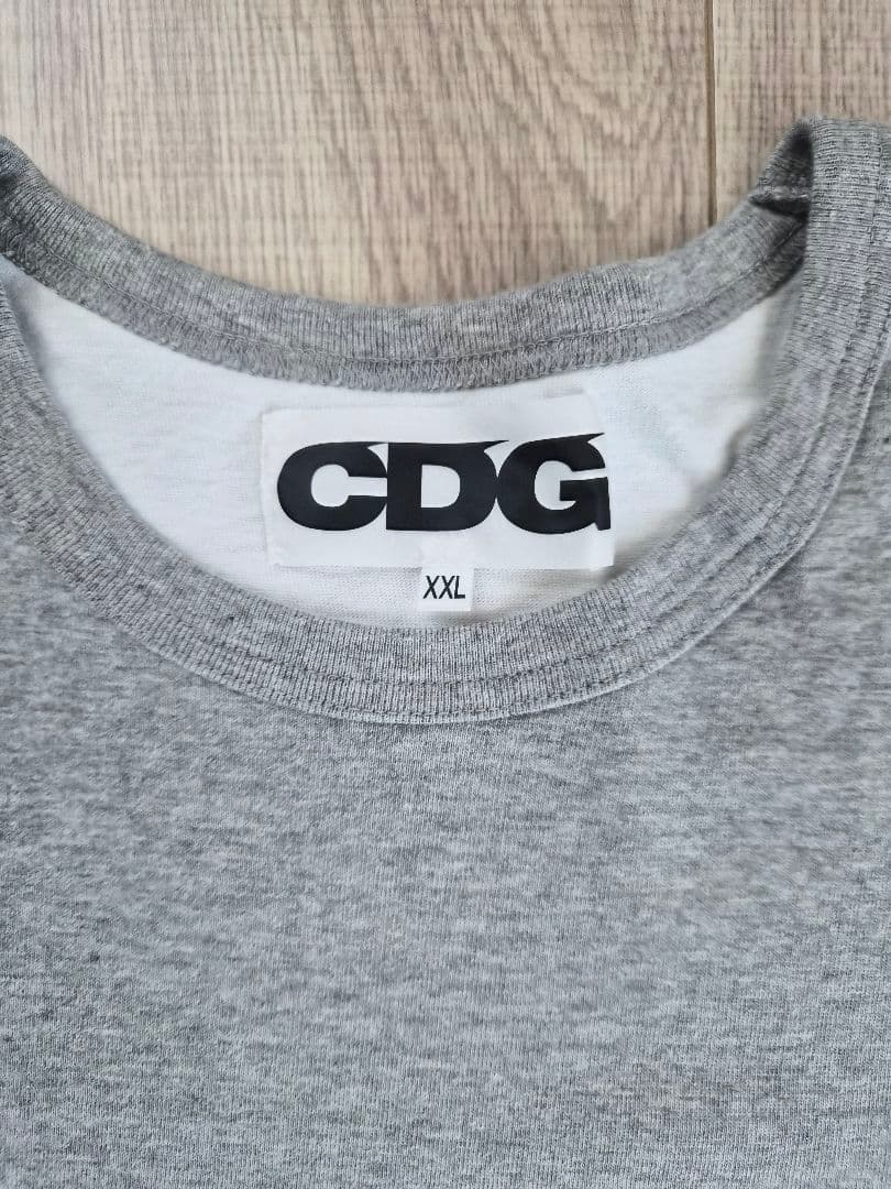 コムデギャルソン　CDG カットソー　XXL グレー/ホワイト