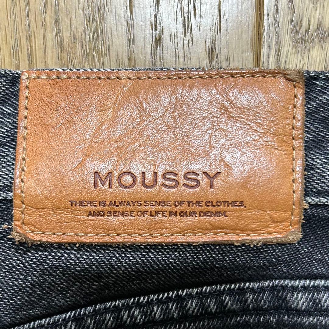 MOUSSY マウジー ハイウエスト フレアデニム ブラック 25