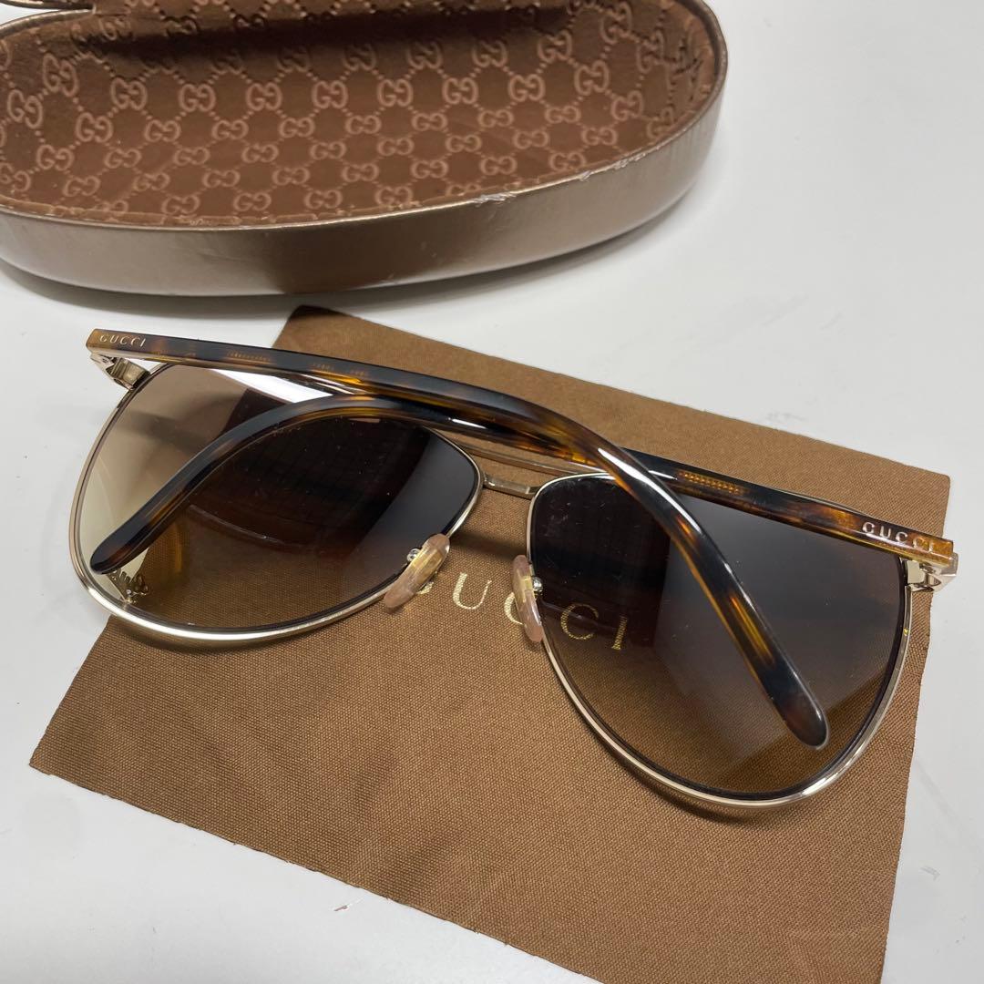 ラ*ム様 GUCCI ブラウン　アビエーターサングラス　ティアドロップ