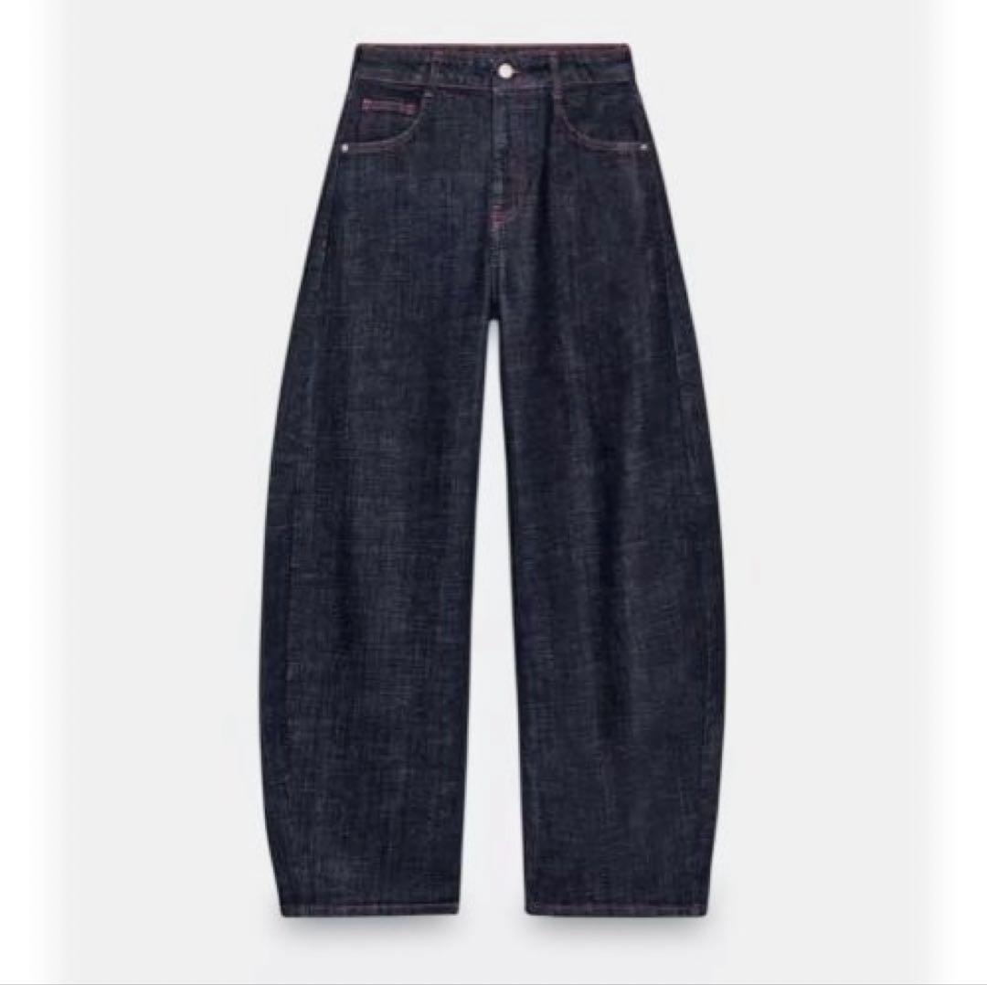 【完売品】ZARA Z1975 ハイウエストバレルフィットデニムパンツ 34