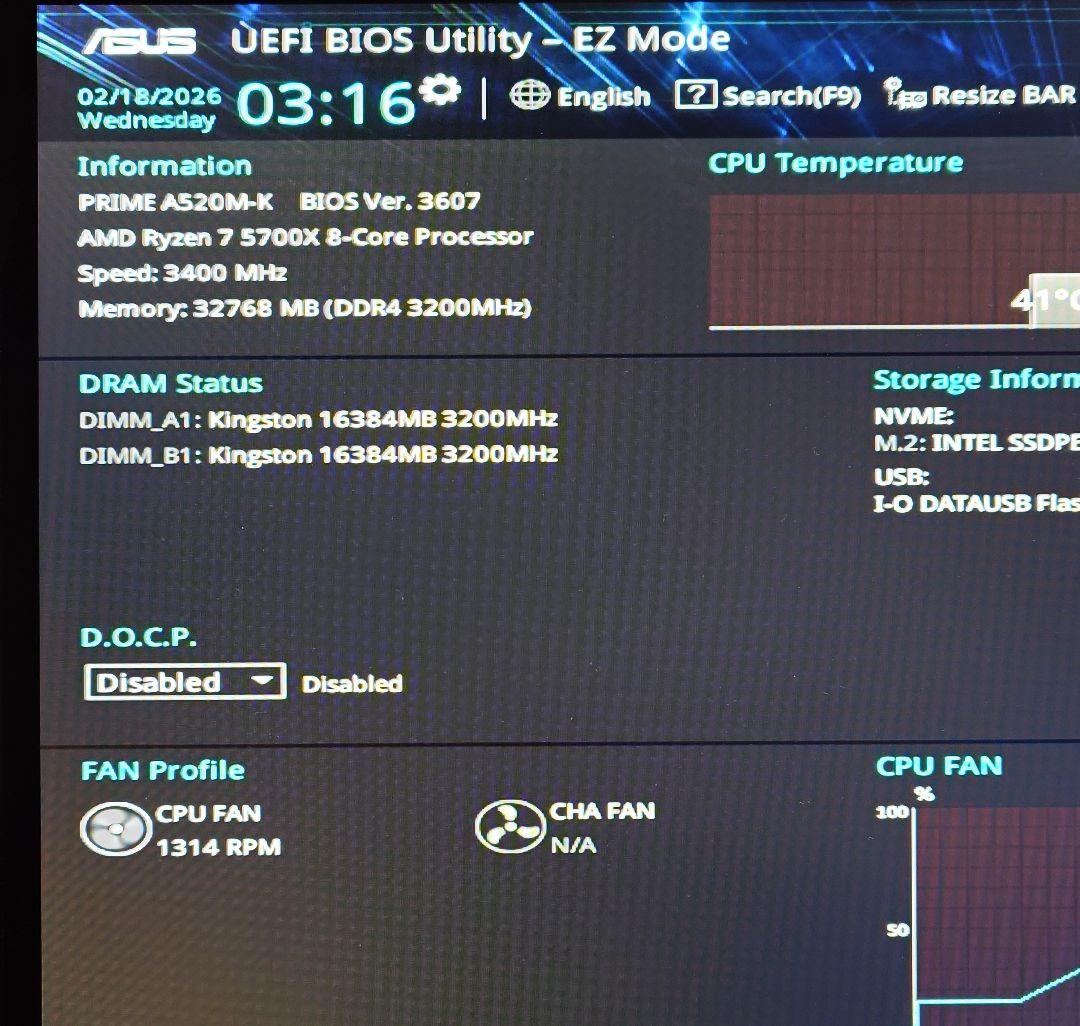 KingSton DDR4 3200 16GB ×2 計 32GB 動作確認済