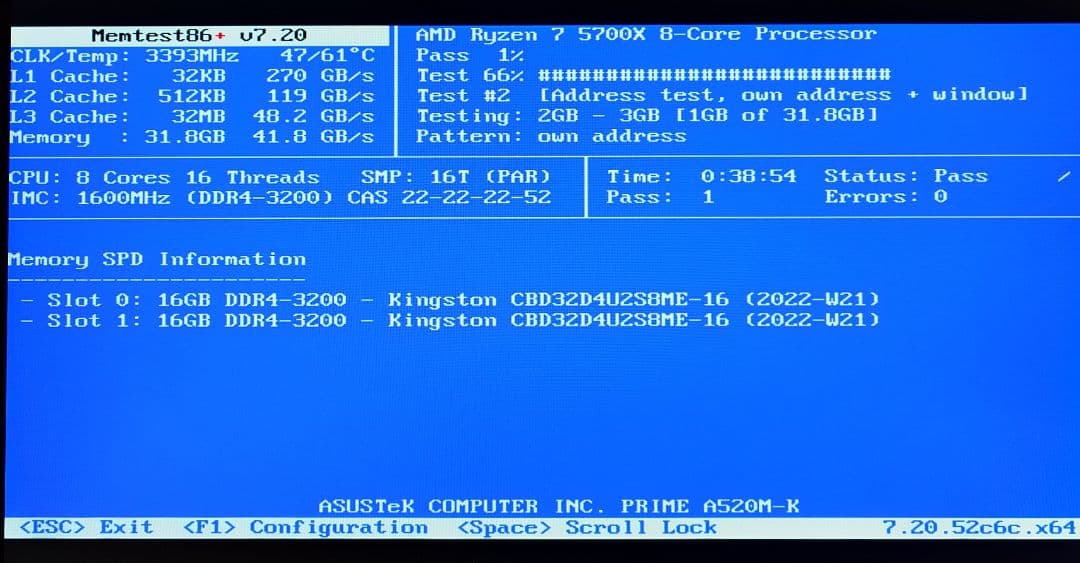 KingSton DDR4 3200 16GB ×2 計 32GB 動作確認済