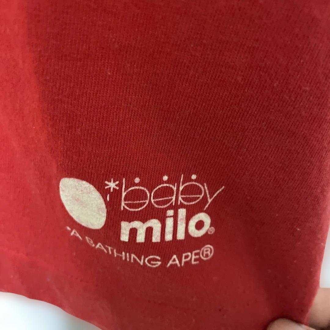 BAPE 猿顔プリント Tシャツ レッド　ベビーマイロ