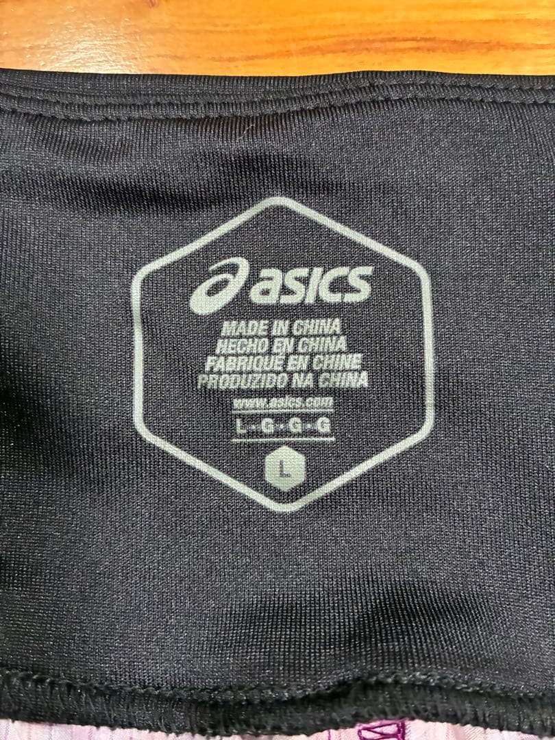 asics ELDORESO 紫・オレンジ柄 Lサイズ ショーツ