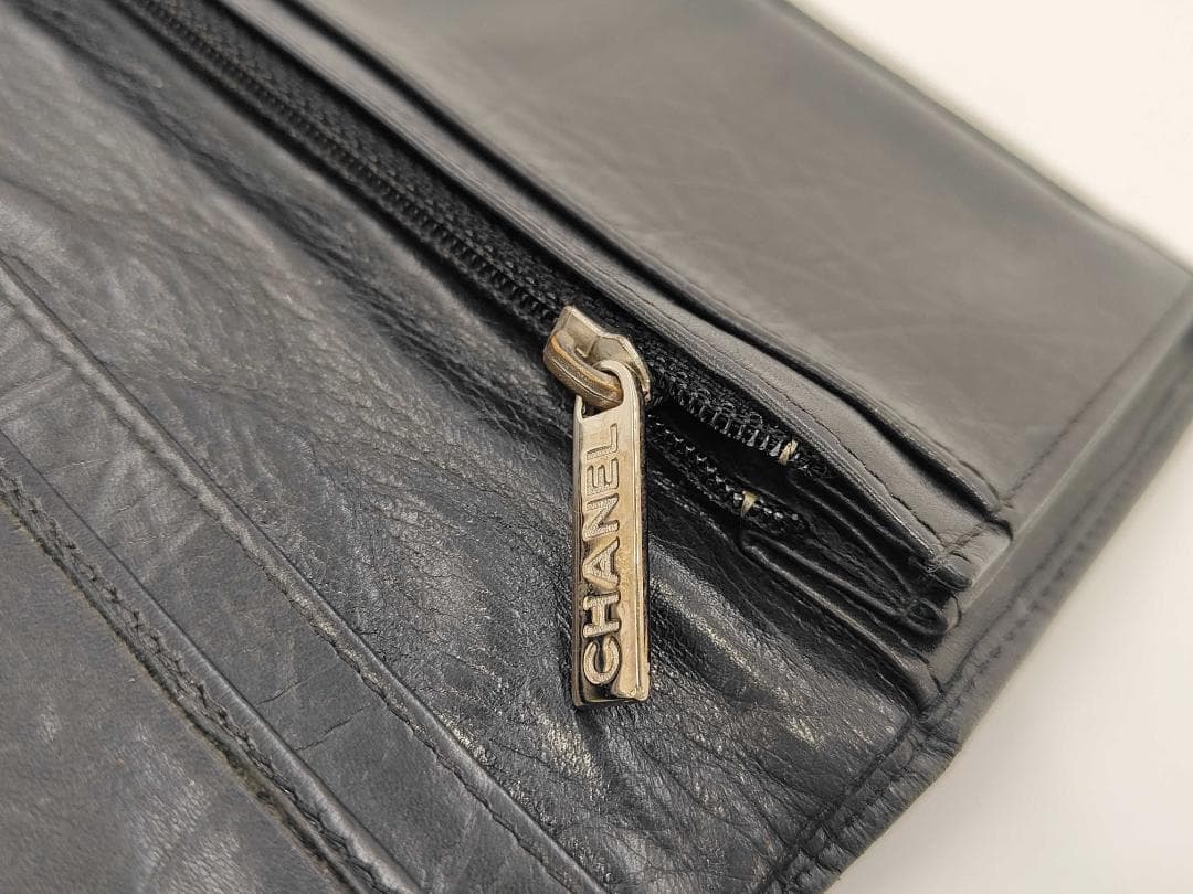 CHANEL シャネル　ブラック キルティング 二つ折り財布