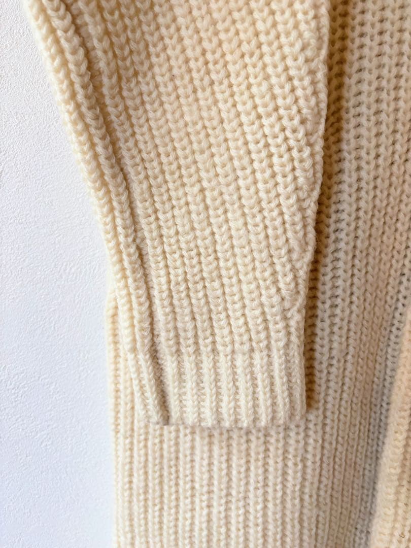 【極美品】45R アイボリー ニット ロング コート