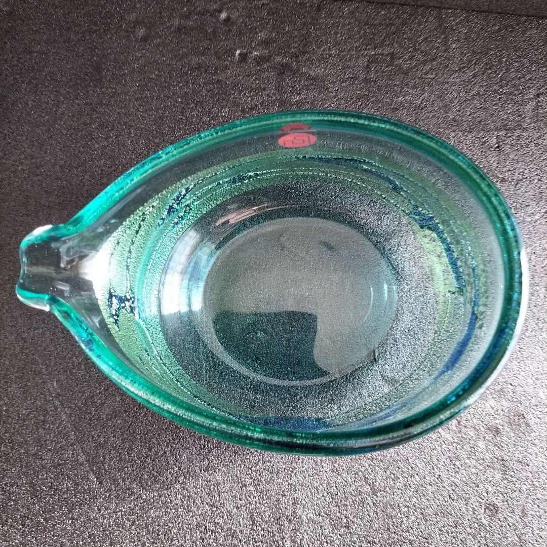 青森伝統工芸品　津軽びいどろ金彩碧瑠璃酒器セットと九谷青粒鉄仙　2個セット