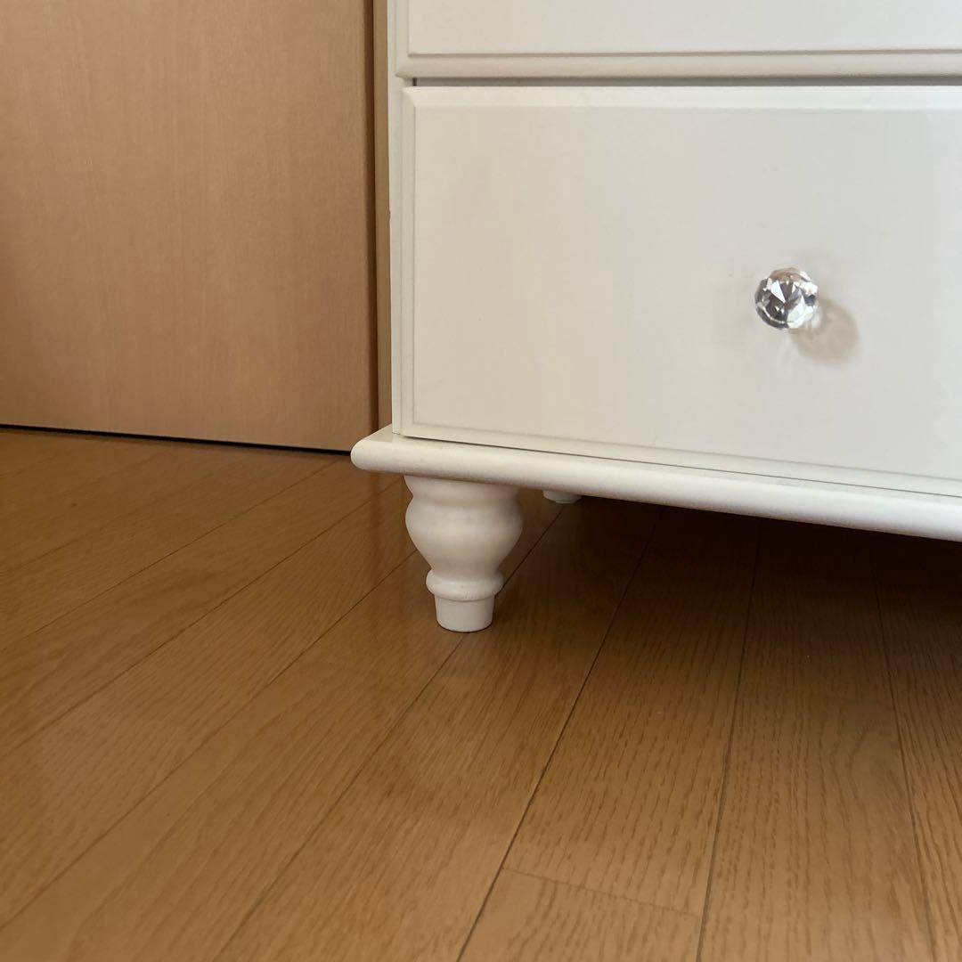 ホワイト 6段チェスト