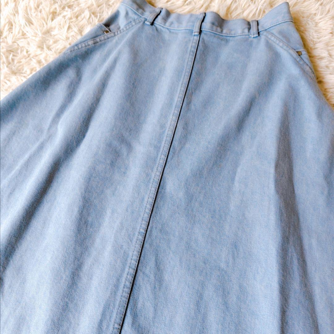 最終値下げ Drawer ドゥロワー デニム ドレープスカート ライトブルー S