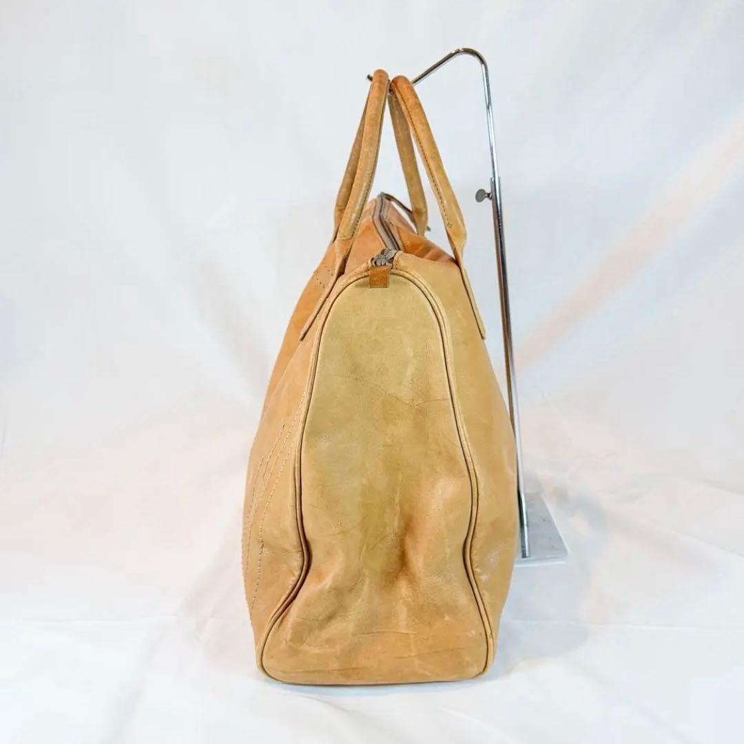 クロエ Chloé 本革 レザーボストンバッグ 大容量 ベージュ 鍵付 中古