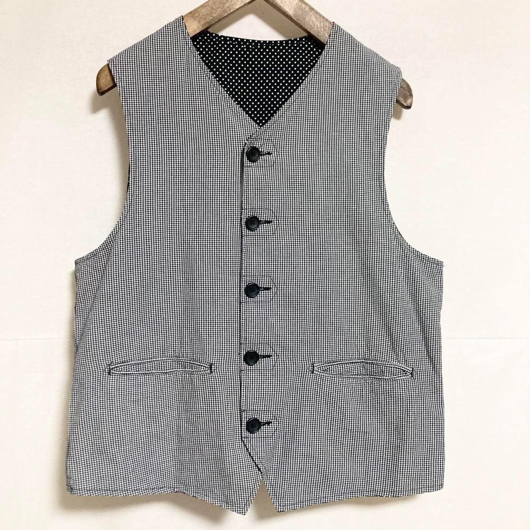 旧タグLサイズ！ENGINEEREDGARMENTS リバーシブルジレベスト
