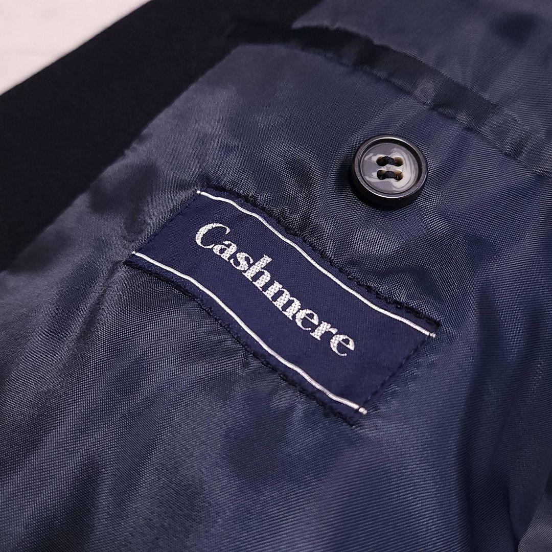 Vintage カシミヤ100% 紺ブレザー ウール ダブルブレストジャケット