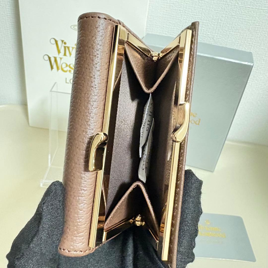 【新品未使用】Vivienne Westwoodブラウン三つ折り財布ショッパー無