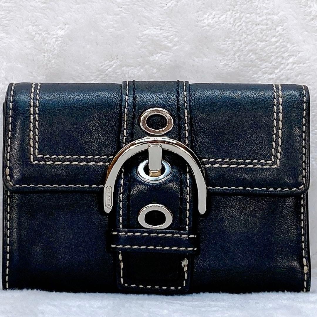 小物 Coach Compact Wallet Soho Black y2k Rare