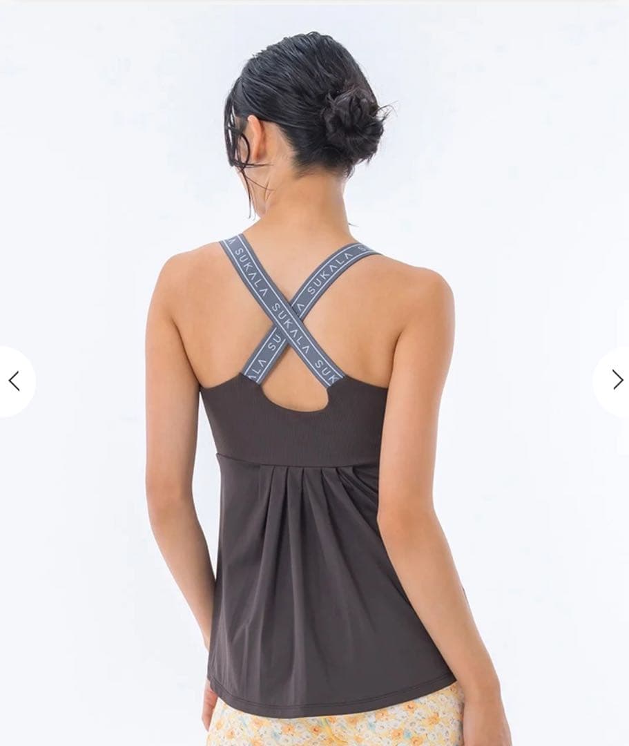 【SUKALA】ベーシックバックフレアタンクトップ　Mエスプレッソ　新品・未使用