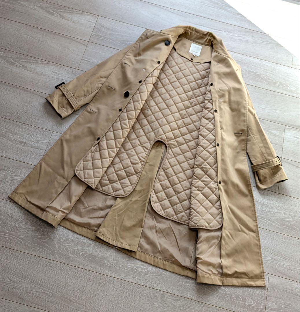 BEAMS ベージュ ダブル トレンチコート　ライナー付き　定価22000