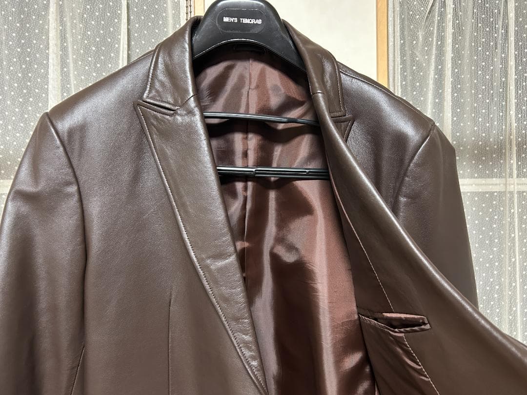 隊長　オールド　ユニクロの羊革リアルレザージャケット(こげ茶)　ＸＬ