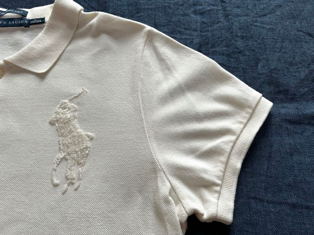 【美品】Ralph Laurenパールビーズ刺繍ポロシャツ