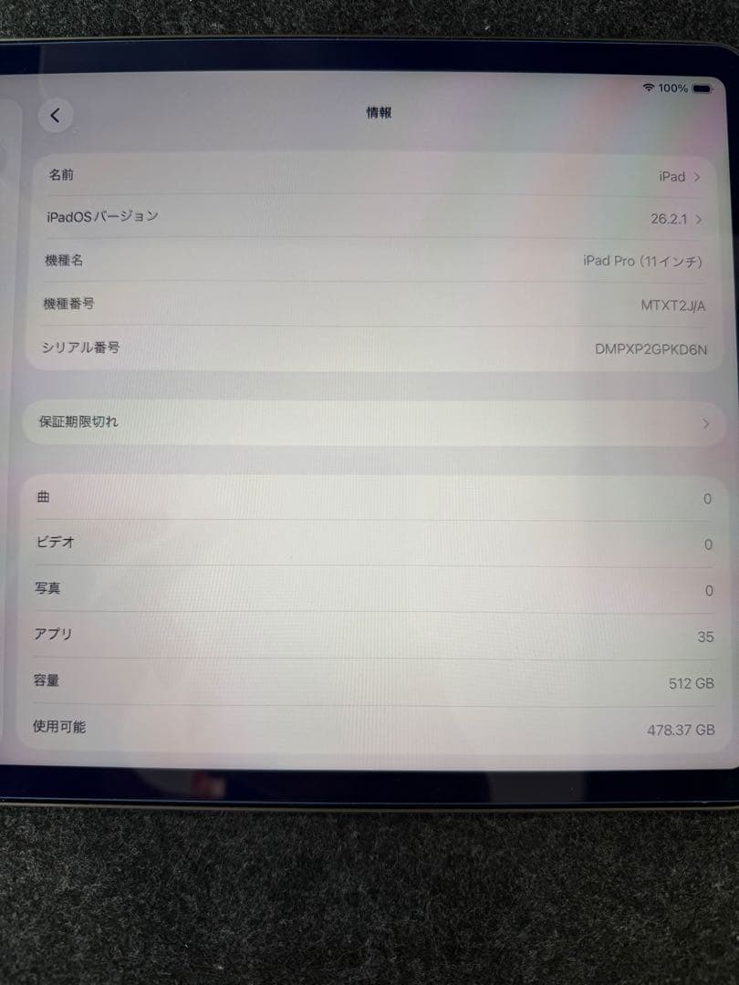 【大容量512GB】iPad Pro 11インチ 第1世代 Wi-Fi